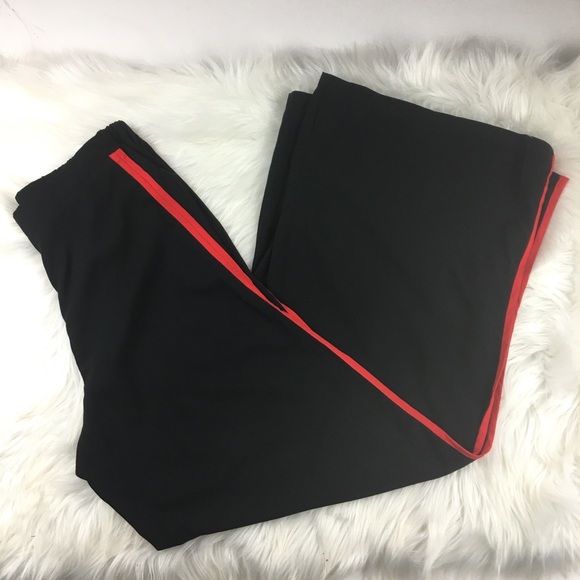 Forever 21 Sz small wide leg split pants women black red - Picture 2 of 7